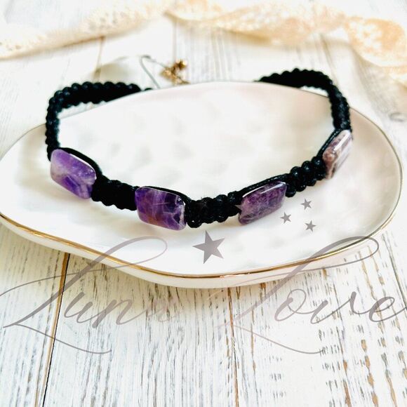 FREE PEOPLE Sweet Carolina Choker In Amethyst NWT - Picture 4 of 6